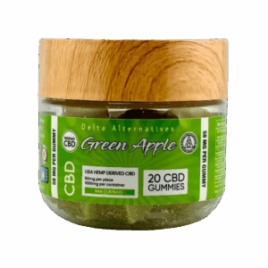 CBD Green Apple Gummies, Delta Alternatives, Lava Hemp USA