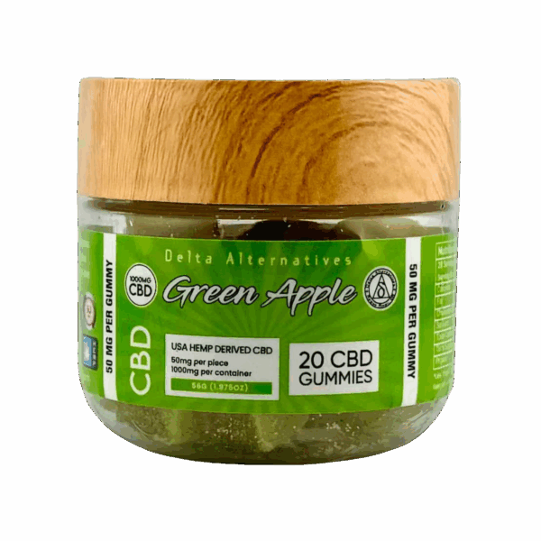 CBD Green Apple Gummies, Delta Alternatives, Lava Hemp USA