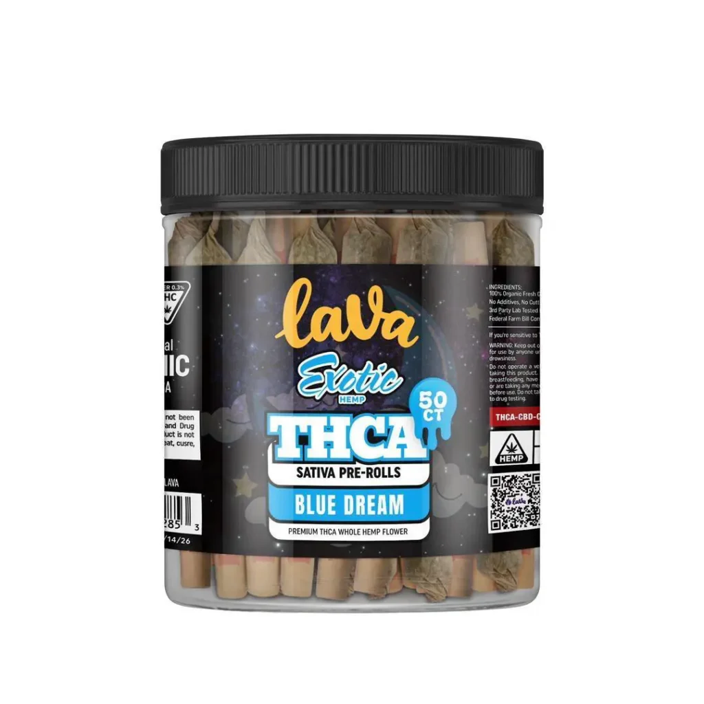 Blue Dream - THCA Sativa Pre-Rolls 1 Jar - Lava Exotic Hemp 50ct