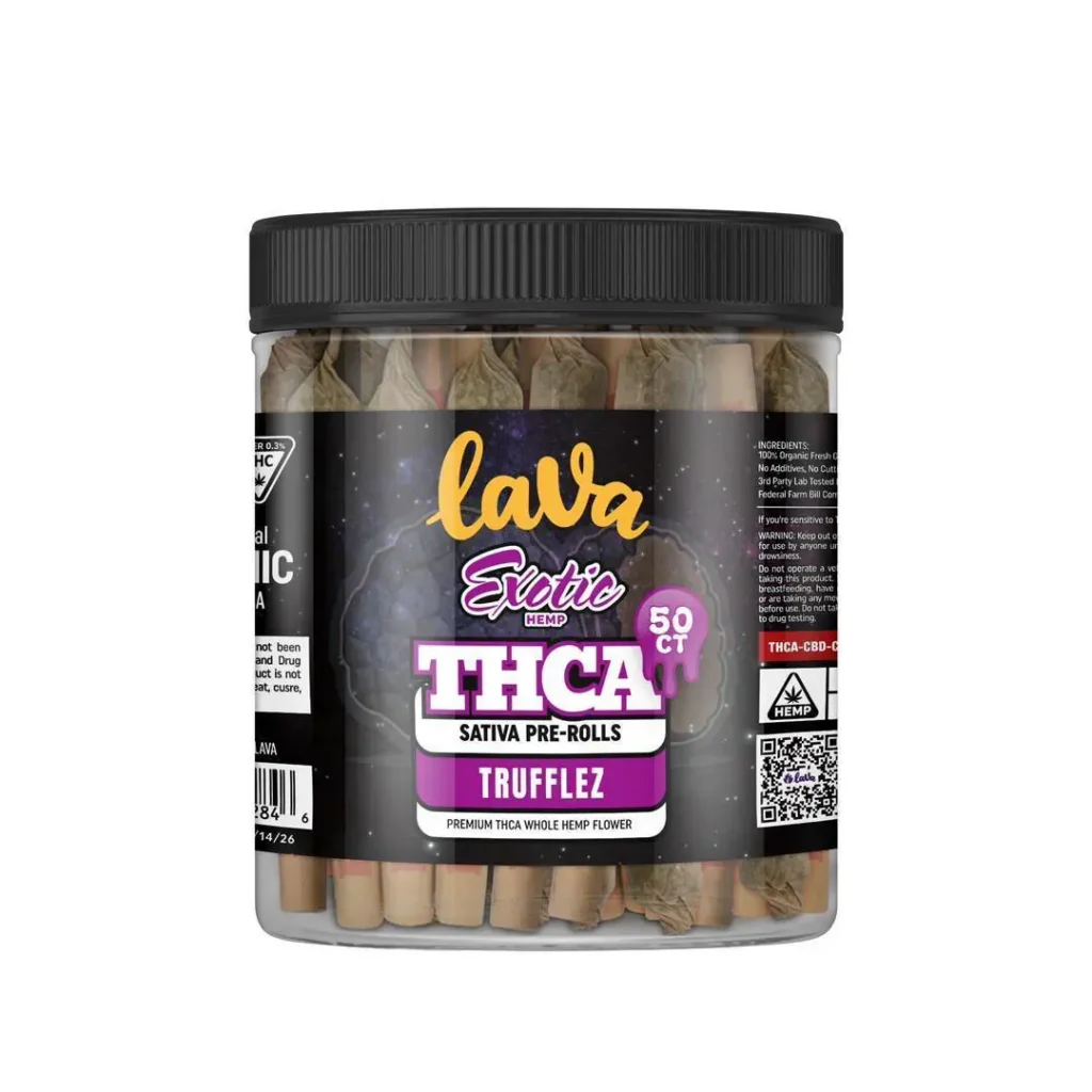 Trufflez - THCA Sativa Pre-Rolls 1 Jar – Lava Exotic Hemp 50ct